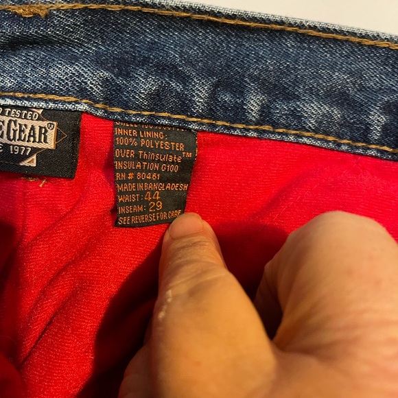 Guide Gear Vintage Mens 44x29 Red Fleece Thinsulate Lined Blue Field Denim Jeans - Picture 3 of 9